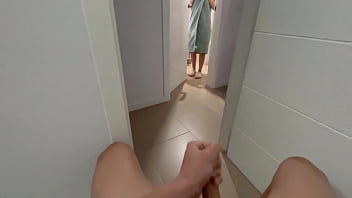 I stumble upon my stepsister pleasuring me in the restroom with a handjob, which escalates into a passionate blowjob session until I reach climax